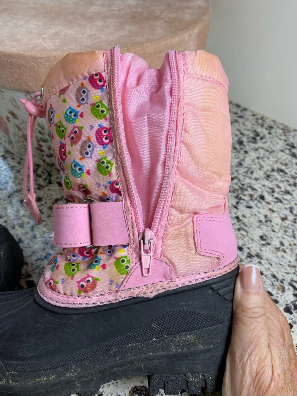 KAMIK Dream Pairs Insulated Winter Snow Boots Pink Owls 10